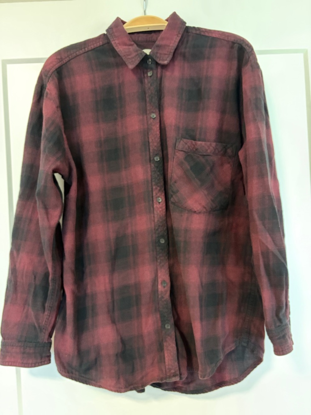ARITZIA Wilfred Free sz large Plaid Flannel Button Down  Shirt
